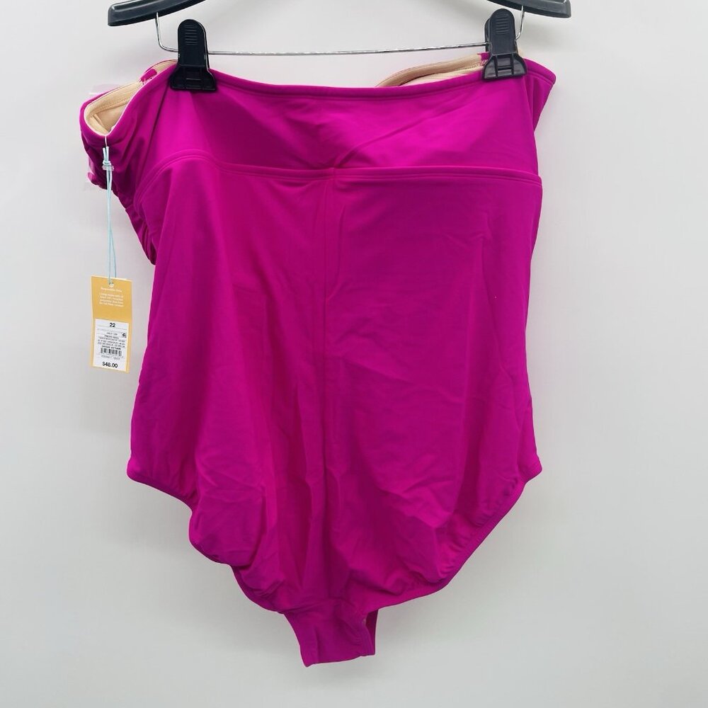 Kona Sol Womens Plus Size 22 Full Coverage Tummy Control One Piece Swimsuit 710‎ - Picture 5 of 9
